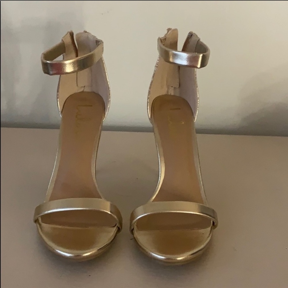 Gold Ankle Strap Heels